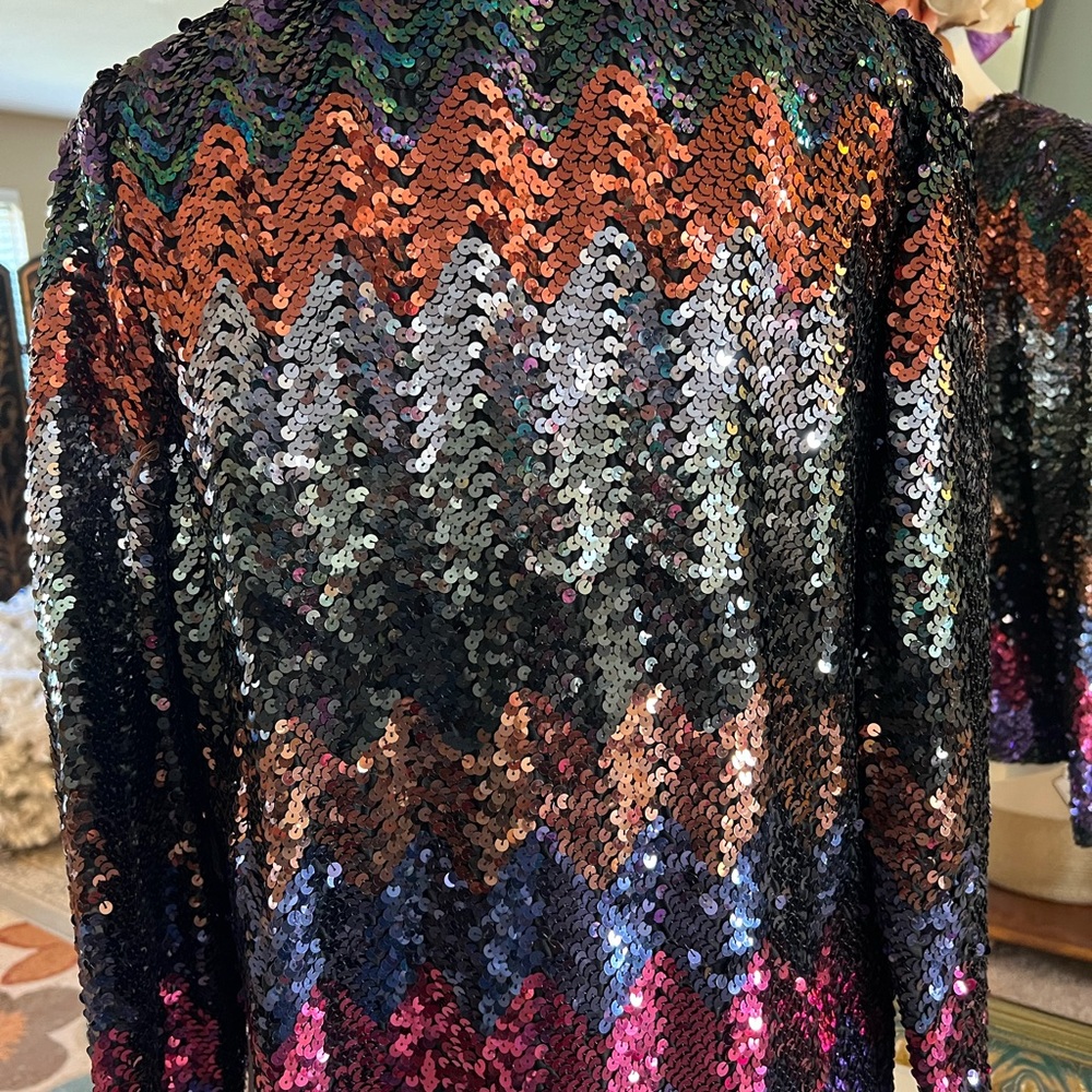 Vintage Sequin Multi Statement Jacket - M - image 2